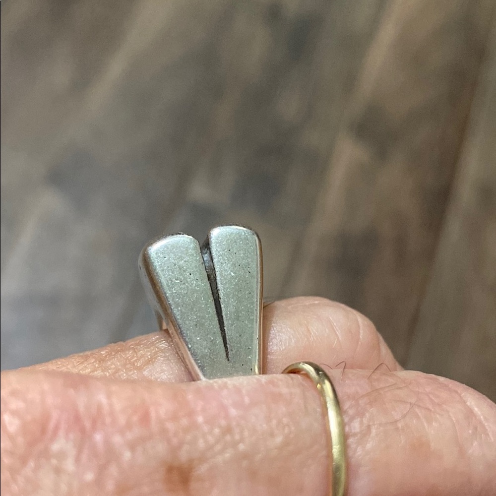 Silver Geometric Ring - image 3